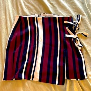 navy, marooon and white skirt